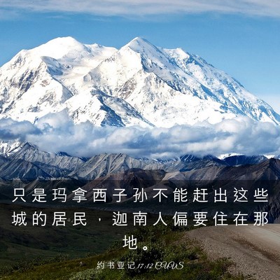 Picture 03 - 约 书 亚 记 17:12 CUVS - 只 是 玛 拿 西 子 孙 不 能 赶 出 这 - Bible Verse Picture