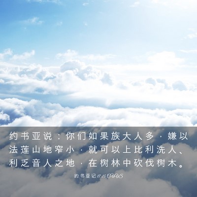 Picture 03 - 约 书 亚 记 17:15 CUVS - 约 书 亚 说 ： 你 们 如 果 族 大 人 - Bible Verse Picture