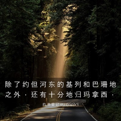 Picture 03 - 约 书 亚 记 17:5 CUVS - 除 了 约 但 河 东 的 基 列 和 巴 珊 - Bible Verse Picture