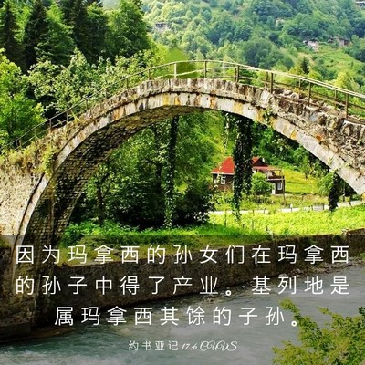 Picture 03 - 约 书 亚 记 17:6 CUVS - 因 为 玛 拿 西 的 孙 女 们 在 玛 拿 - Bible Verse Picture
