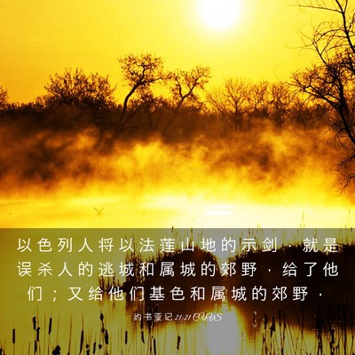 Picture 03 - 约 书 亚 记 21:21 CUVS - 以 色 列 人 将 以 法 莲 山 地 的 示 - Bible Verse Picture