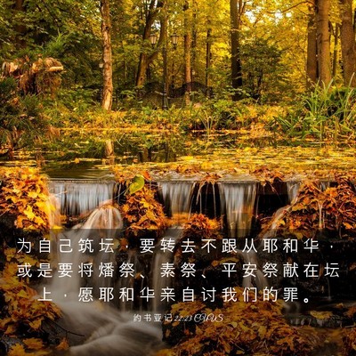 Picture 03 - 约 书 亚 记 22:23 CUVS - 为 自 己 筑 坛 ， 要 转 去 不 跟 从 - Bible Verse Picture