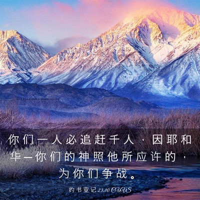 Picture 03 - 约 书 亚 记 23:10 CUVS - 你 们 一 人 必 追 赶 千 人 ， 因 耶 - Bible Verse Picture
