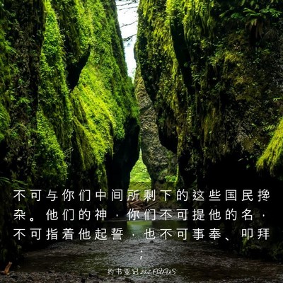 Picture 03 - 约 书 亚 记 23:7 CUVS - 不 可 与 你 们 中 间 所 剩 下 的 这 - Bible Verse Picture