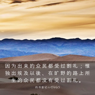 Picture 03 - 约 书 亚 记 5:5 CUVS - 因 为 出 来 的 众 民 都 受 过 割 礼 - Bible Verse Picture