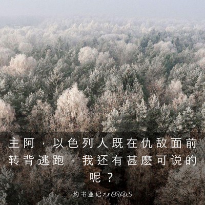 Picture 03 - 约 书 亚 记 7:8 CUVS - 主 阿 ， 以 色 列 人 既 在 仇 敌 面 - Bible Verse Picture
