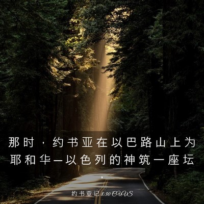 Picture 03 - 约 书 亚 记 8:30 CUVS - 那 时 ， 约 书 亚 在 以 巴 路 山 上 - Bible Verse Picture