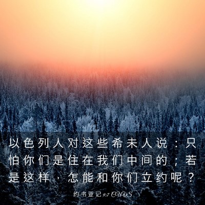 Picture 03 - 约 书 亚 记 9:7 CUVS - 以 色 列 人 对 这 些 希 未 人 说 ： - Bible Verse Picture