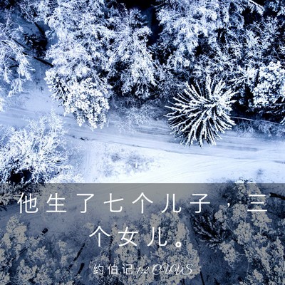 Picture 03 - 约 伯 记 1:2 CUVS - 他 生 了 七 个 儿 子 ， 三 个 女 儿 - Bible Verse Picture
