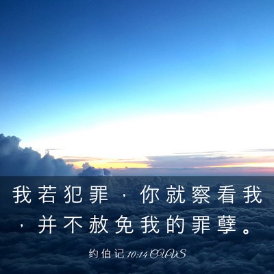 Picture 03 - 约 伯 记 10:14 CUVS - 我 若 犯 罪 ， 你 就 察 看 我 ， 并 - Bible Verse Picture