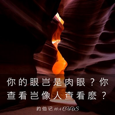 Picture 03 - 约 伯 记 10:4 CUVS - 你 的 眼 岂 是 肉 眼 ？ 你 查 看 岂 - Bible Verse Picture