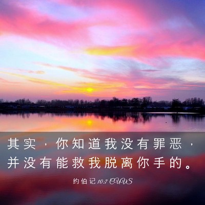 Picture 03 - 约 伯 记 10:7 CUVS - 其 实 ， 你 知 道 我 没 有 罪 恶 ， - Bible Verse Picture