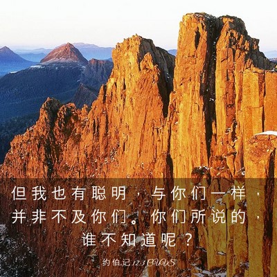 Picture 03 - 约 伯 记 12:3 CUVS - 但 我 也 有 聪 明 ， 与 你 们 一 样 - Bible Verse Picture
