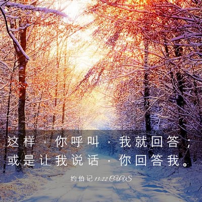Picture 03 - 约 伯 记 13:22 CUVS - 这 样 ， 你 呼 叫 ， 我 就 回 答 ； - Bible Verse Picture