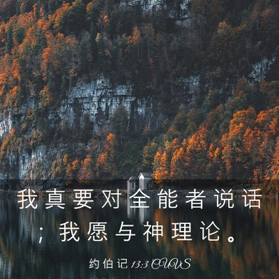Picture 03 - 约 伯 记 13:3 CUVS - 我 真 要 对 全 能 者 说 话 ； 我 愿 - Bible Verse Picture