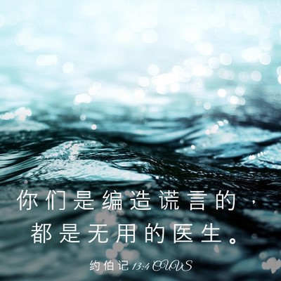 Picture 03 - 约 伯 记 13:4 CUVS - 你 们 是 编 造 谎 言 的 ， 都 是 无 - Bible Verse Picture