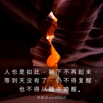 Picture 03 - 约 伯 记 14:12 CUVS - 人 也 是 如 此 ， 躺 下 不 再 起 来 - Bible Verse Picture