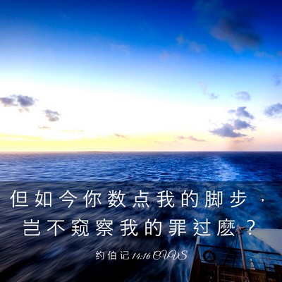Picture 03 - 约 伯 记 14:16 CUVS - 但 如 今 你 数 点 我 的 脚 步 ， 岂 - Bible Verse Picture
