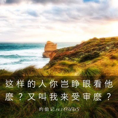 Picture 03 - 约 伯 记 14:3 CUVS - 这 样 的 人 你 岂 睁 眼 看 他 麽 ？ - Bible Verse Picture