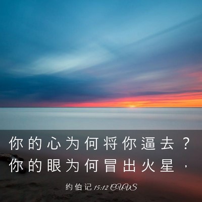 Picture 03 - 约 伯 记 15:12 CUVS - 你 的 心 为 何 将 你 逼 去 ？ 你 的 - Bible Verse Picture