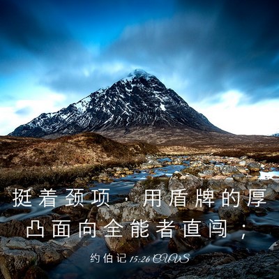 Picture 03 - 约 伯 记 15:26 CUVS - 挺 着 颈 项 ， 用 盾 牌 的 厚 凸 面 - Bible Verse Picture