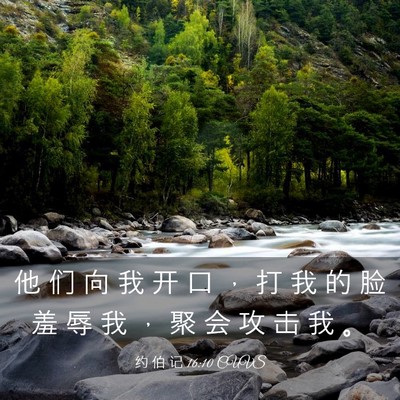 Picture 03 - 约 伯 记 16:10 CUVS - 他 们 向 我 开 口 ， 打 我 的 脸 羞 - Bible Verse Picture