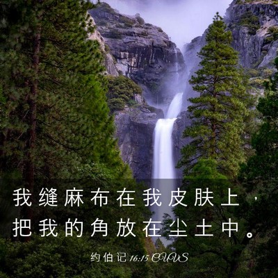 Picture 03 - 约 伯 记 16:15 CUVS - 我 缝 麻 布 在 我 皮 肤 上 ， 把 我 - Bible Verse Picture