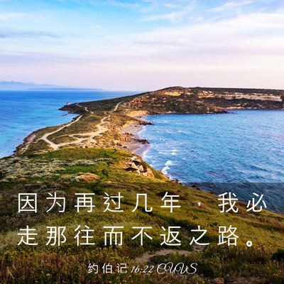 Picture 03 - 约 伯 记 16:22 CUVS - 因 为 再 过 几 年 ， 我 必 走 那 往 - Bible Verse Picture