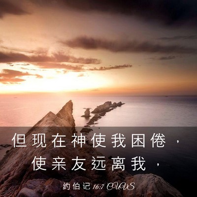 Picture 03 - 约 伯 记 16:7 CUVS - 但 现 在 神 使 我 困 倦 ， 使 亲 友 - Bible Verse Picture