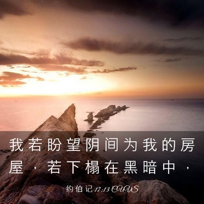 Picture 03 - 约 伯 记 17:13 CUVS - 我 若 盼 望 阴 间 为 我 的 房 屋 ， - Bible Verse Picture