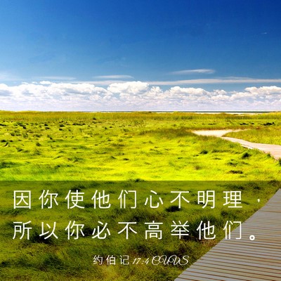 Picture 03 - 约 伯 记 17:4 CUVS - 因 你 使 他 们 心 不 明 理 ， 所 以 - Bible Verse Picture