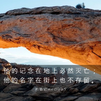 Picture 03 - 约 伯 记 18:17 CUVS - 他 的 记 念 在 地 上 必 然 灭 亡 ； - Bible Verse Picture