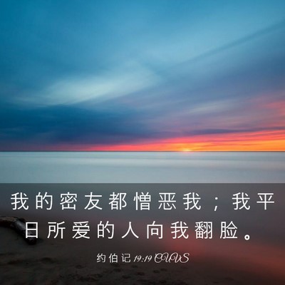 Picture 03 - 约 伯 记 19:19 CUVS - 我 的 密 友 都 憎 恶 我 ； 我 平 日 - Bible Verse Picture