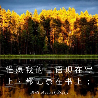 Picture 03 - 约 伯 记 19:23 CUVS - 惟 愿 我 的 言 语 现 在 写 上 ， 都 - Bible Verse Picture