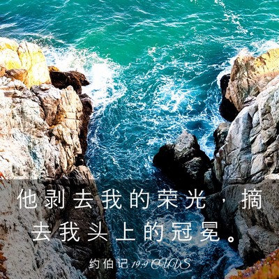 Picture 03 - 约 伯 记 19:9 CUVS - 他 剥 去 我 的 荣 光 ， 摘 去 我 头 - Bible Verse Picture