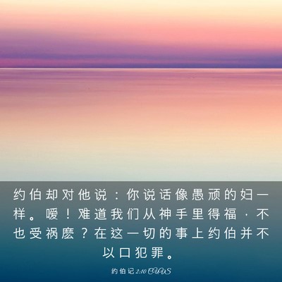 Picture 03 - 约 伯 记 2:10 CUVS - 约 伯 却 对 他 说 ： 你 说 话 像 愚 - Bible Verse Picture