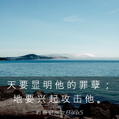 Picture 03 - 约 伯 记 20:27 CUVS - 天 要 显 明 他 的 罪 孽 ； 地 要 兴 - Bible Verse Picture