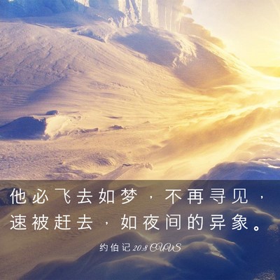 Picture 03 - 约 伯 记 20:8 CUVS - 他 必 飞 去 如 梦 ， 不 再 寻 见 ， - Bible Verse Picture