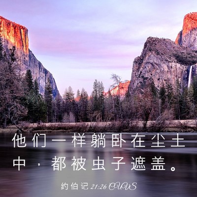 Picture 03 - 约 伯 记 21:26 CUVS - 他 们 一 样 躺 卧 在 尘 土 中 ， 都 - Bible Verse Picture