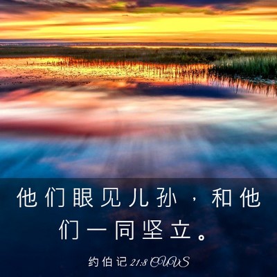 Picture 03 - 约 伯 记 21:8 CUVS - 他 们 眼 见 儿 孙 ， 和 他 们 一 同 - Bible Verse Picture