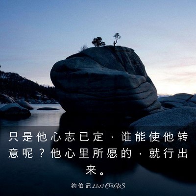 Picture 03 - 约 伯 记 23:13 CUVS - 只 是 他 心 志 已 定 ， 谁 能 使 他 - Bible Verse Picture