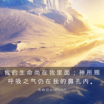 Picture 03 - 约 伯 记 27:3 CUVS - 我 的 生 命 尚 在 我 里 面 ； 神 所 - Bible Verse Picture