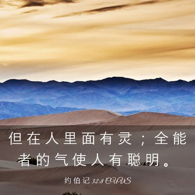 Picture 03 - 约 伯 记 32:8 CUVS - 但 在 人 里 面 有 灵 ； 全 能 者 的 - Bible Verse Picture