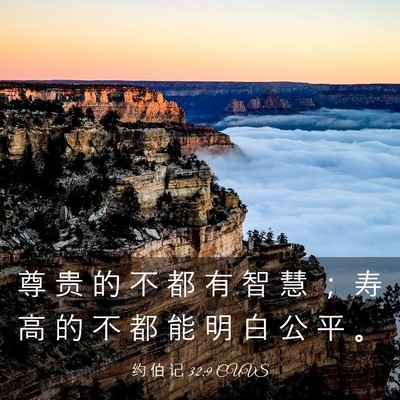 Picture 03 - 约 伯 记 32:9 CUVS - 尊 贵 的 不 都 有 智 慧 ； 寿 高 的 - Bible Verse Picture