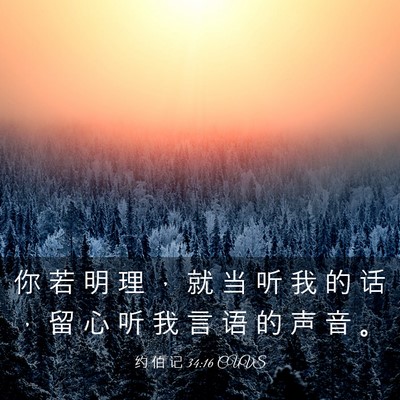 Picture 03 - 约 伯 记 34:16 CUVS - 你 若 明 理 ， 就 当 听 我 的 话 ， - Bible Verse Picture