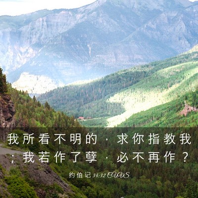 Picture 03 - 约 伯 记 34:32 CUVS - 我 所 看 不 明 的 ， 求 你 指 教 我 - Bible Verse Picture