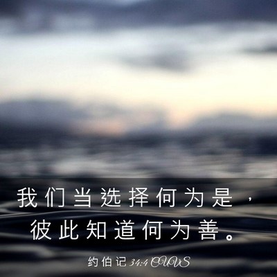 Picture 03 - 约 伯 记 34:4 CUVS - 我 们 当 选 择 何 为 是 ， 彼 此 知 - Bible Verse Picture