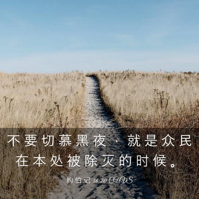 Picture 03 - 约 伯 记 36:20 CUVS - 不 要 切 慕 黑 夜 ， 就 是 众 民 在 - Bible Verse Picture