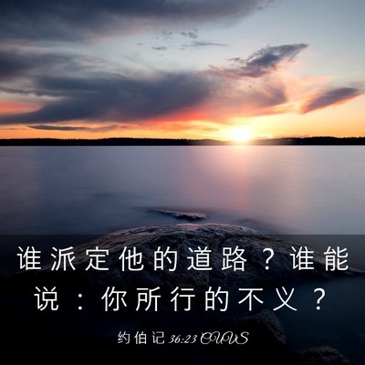 Picture 03 - 约 伯 记 36:23 CUVS - 谁 派 定 他 的 道 路 ？ 谁 能 说 ： - Bible Verse Picture