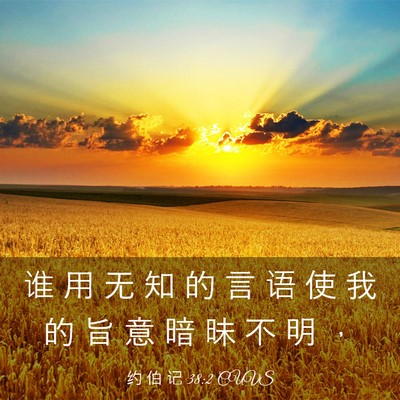 Picture 03 - 约 伯 记 38:2 CUVS - 谁 用 无 知 的 言 语 使 我 的 旨 意 - Bible Verse Picture